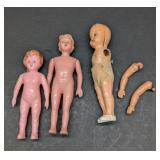 3 Small Celluloid Dolls