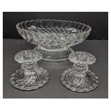 Fostoria Colony Oval Footed Bowl & Candlesticks