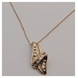 10k Diamond Pendant with 18' Chain 1.7 Grams