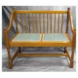 Wooden Bench w/ Upholstered Seat