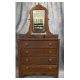 Late Victorian Country Fancy Dresser & Mirror