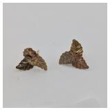 14k Tricolor Gold Earrings 0.4 Grams