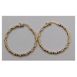 14k Rope Hoop Earrings 1.5 Grams