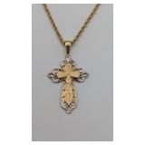 14k Cross Pendant 20' Chain 5 Grams Replaced Clasp