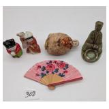 5 Miniature Asian Decorations Inc Fan, Incense