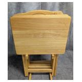 Wooden TV Tray Table Set