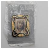 Enameled Photo Brooch