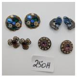 4 Pair Vintage Clip Earrings 1 Pair Schiaparelli