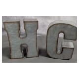 Galvanized H and C Wall Decor