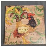 Rooster Print on Canvas Wall Decor