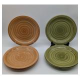 8 Citrus Grove Spiral Dinner Plates Spring Colors