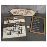 Three Pieces of Wall Decor - Love & Humor