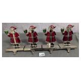 Four Enameled Silver Finished Stocking Holders