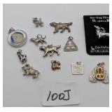 Group of Sterling Dog Theme Charms 29 Grams