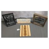 4 Pieces of Religious Wall or Desk Decor