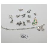 Sterling Charm Bracelet & Dog Charms