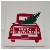 Lighted Merry Christmas Red Truck Wall Decor