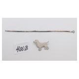 Sterling Bracelet & Dog Brooch 8 Grams