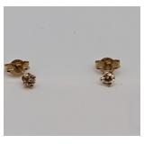 Tiny 14k Diamond Earrings Less than 0.1 gram