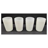 Four Milk Glass Hobnail Tumblers