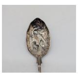 English Silver Plate Spoon with Bird in Bowl