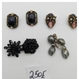 4 Pair Vintage Clip Earrings