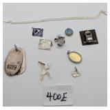 Sterling Charm Bracelet & Charms 49 Grams