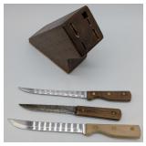 Knife Block w/ 3 Knives inc Ontario