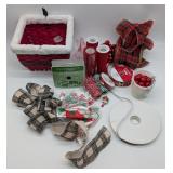 Christmas Basket, Ribbon, Etc