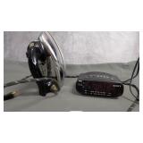 Alarm Clock Radio & Vintage GE Iron