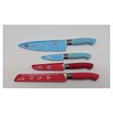 4 Pioneer Women Knives with Sheaths