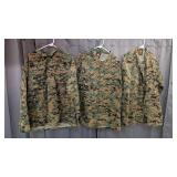 Three Camouflage Shirts USMC Large
