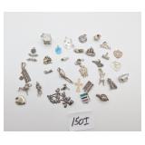 Large Group of Sterling Charms 70 grams