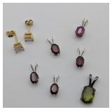 Sterling CZ Earrings & Gemstone Pendants