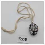 Cloisonne Egg Locket Pendant Necklace
