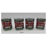 4 Vintage Christmas Glasses