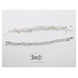 2 Silver Bracelets Marked 925