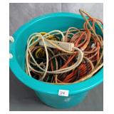 Container Full of Extension Cords, Etc