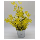 Galvanized Pail w/ Faux Forsythia