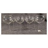Eight Tall Red Wine or Water Goblets