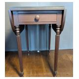 Reed Leg Drop Leaf 1 Drawer Mahogany Table