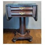 Late Classical Drop Leaf Mahogany Sewing Table