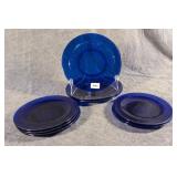 10 Cobalt Glass Plates