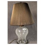 Marble Based Crackle Glass Lamp w/ String Shade