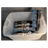 Tote of CFL Light Bulbs