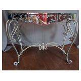 Mirrored & Silver Metal Console or Dressing Table