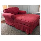 Red Upholstered Chaise Lounge