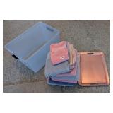 Pink & Blue Towels & A Pink Tray