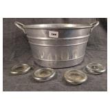 Aluminum Pail & 4 Drinks Coasters