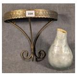 Metal Wall Shelf w/ Capiz Shell Vase